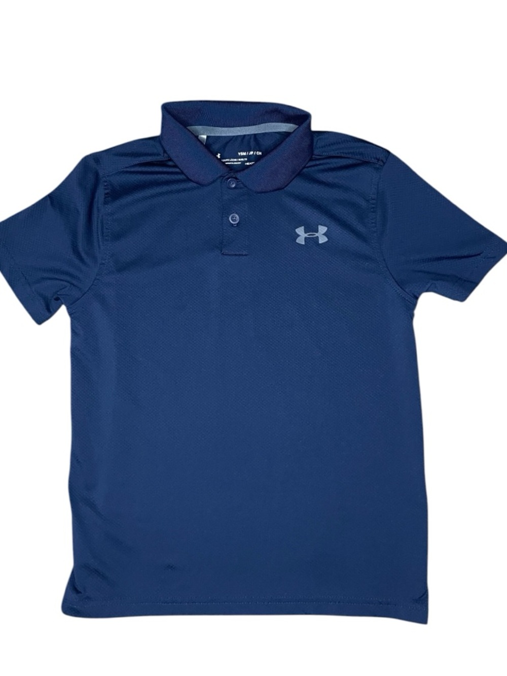 Under Armour Navy Blue Loose Fit, Heat Gear Performance Polo-Boys Small